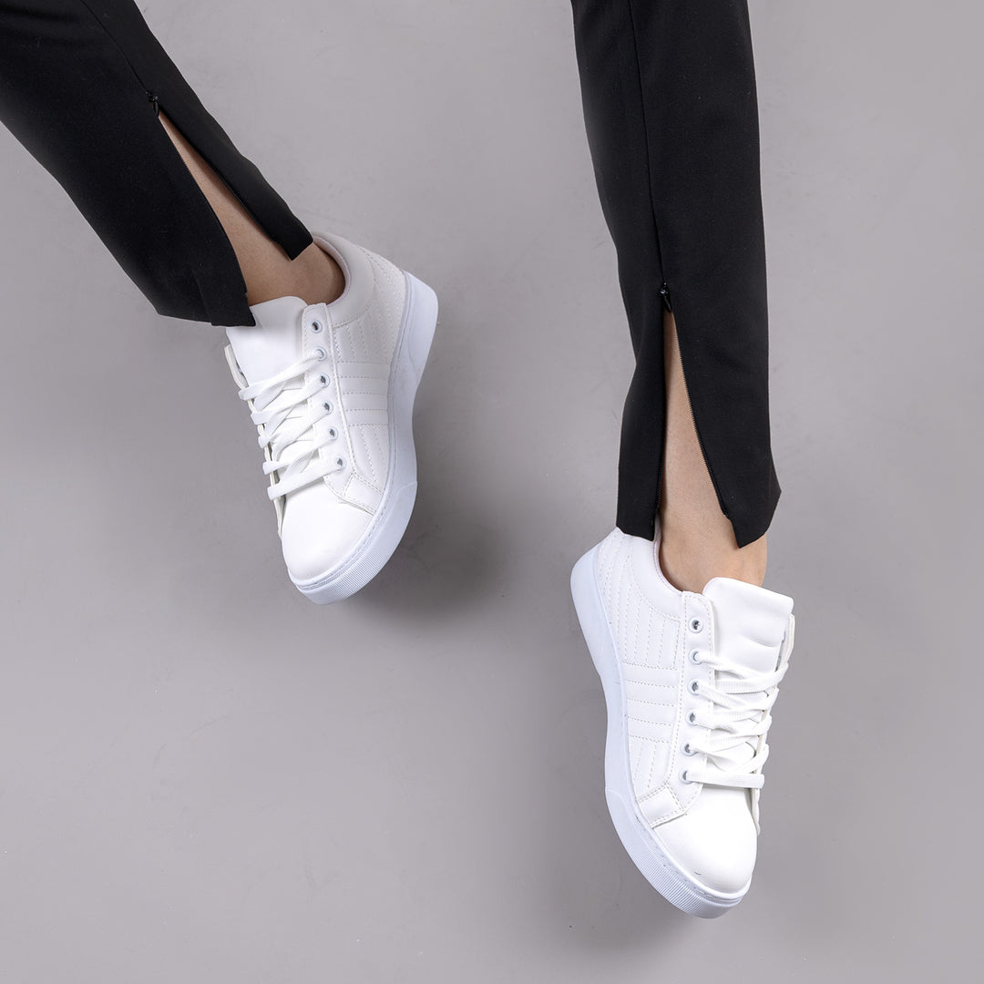 Linz Beyaz Suni Deri Kadın Spor Ayakkabı