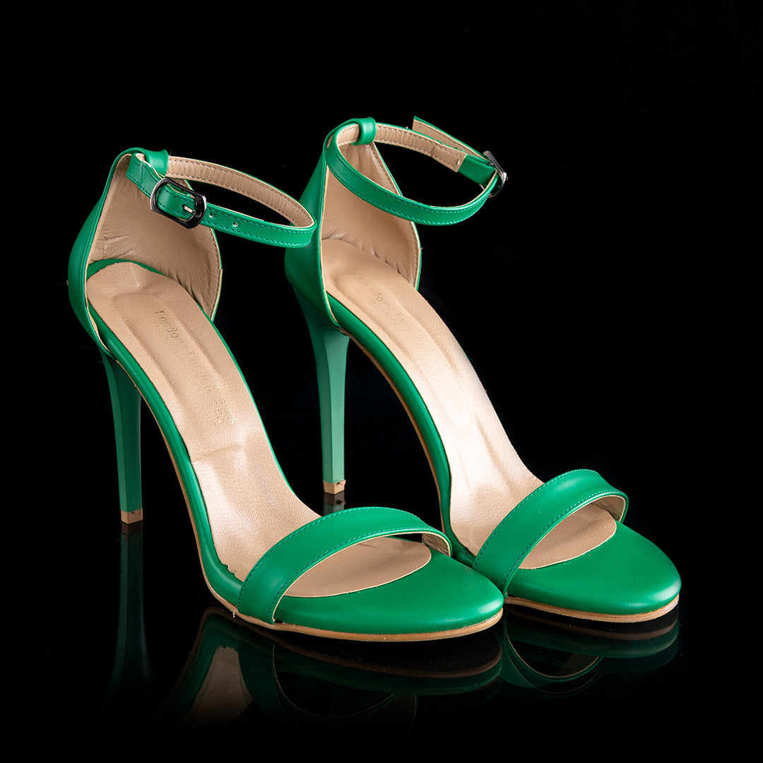 Mona Kadın Yeşil Topuklu Tek Bant Sandalet